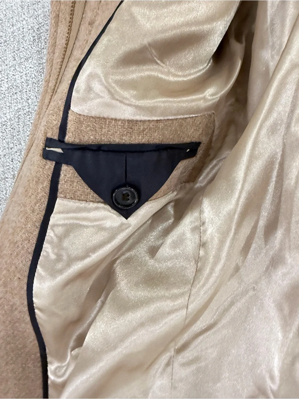 J. Crew Wool Stadium Cloth by Nello Gori Cocoon Coat Tan B2770 Size 6 - Picture 9 of 16